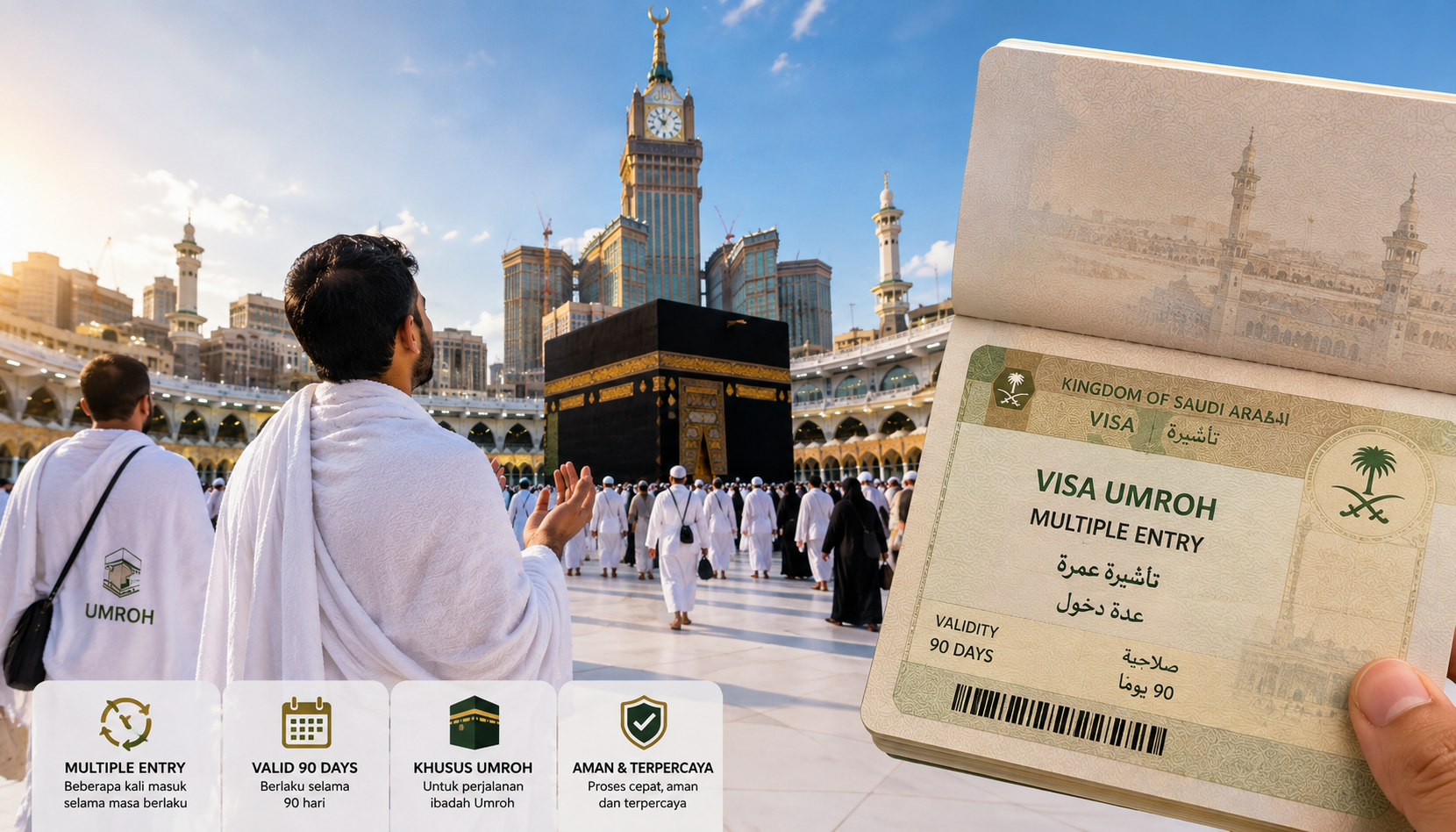 Visa Umrah Multiple Entry Arab Saudi Berlaku 1 Tahun, Bisa Umrah Berkali-kali