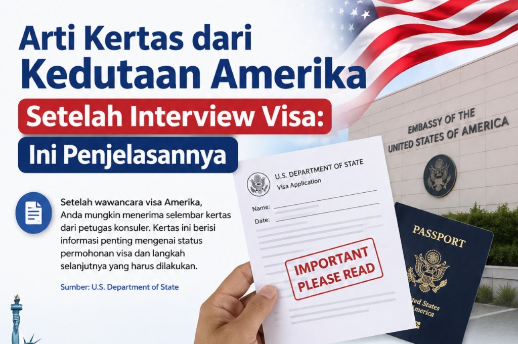 ARTI KERTAS DARI KEDUTAAN AMERIKA SETELAH INTERVIEW VISA : INI PENJELASANNYA.