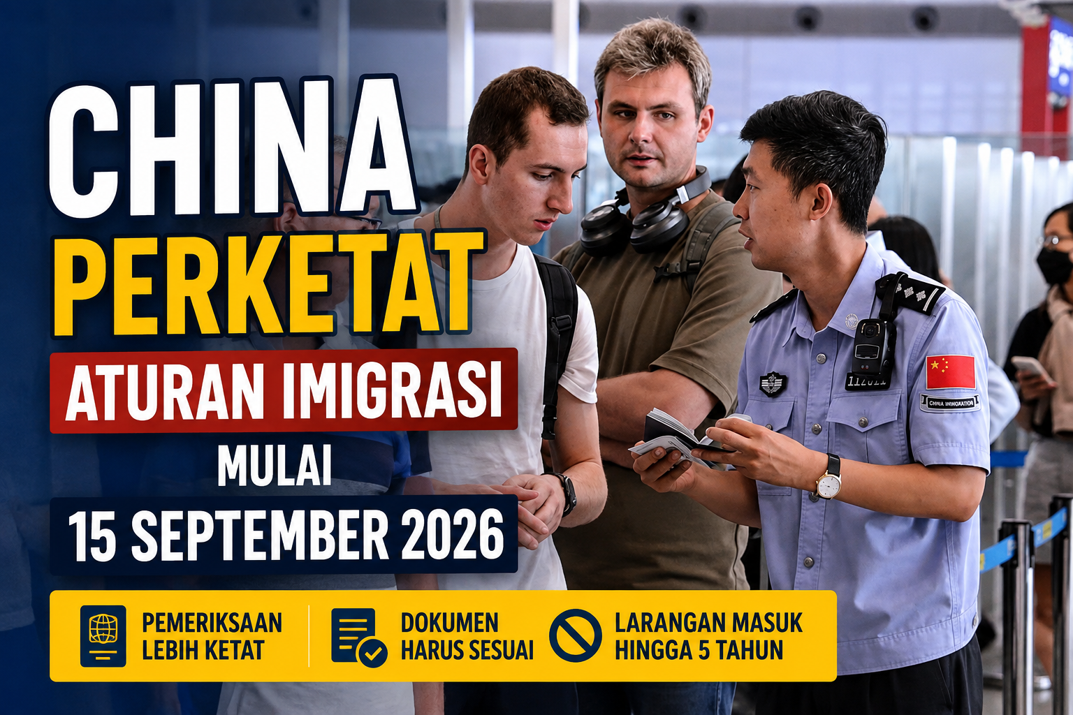 CHINA PERKETAT ATURAN IMIGRASI MULAI 15 SEPTEMBER 2026
